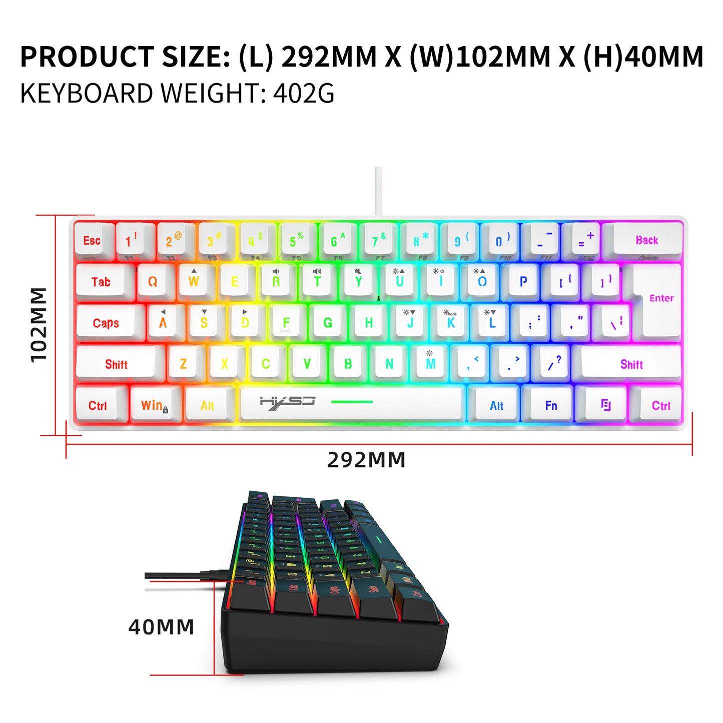 mini portable gaming keyboard and mouse combos wired keyboard ergonomic RGB backlit wireless mouse for laptop game