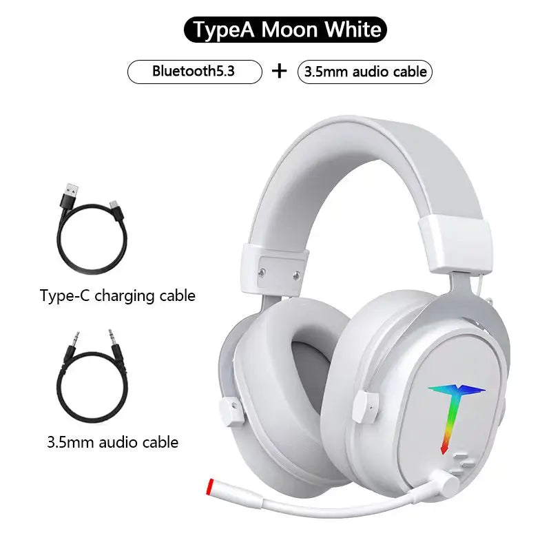 Wireless Bluetooth Headphones RGB Headset with Microphone Noise Canceling Headphones