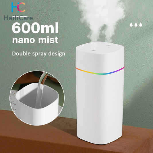 USB  Mist Sprayer  600ml  Air Humidifier Aroma Oil Diffuser Colorful Night Light