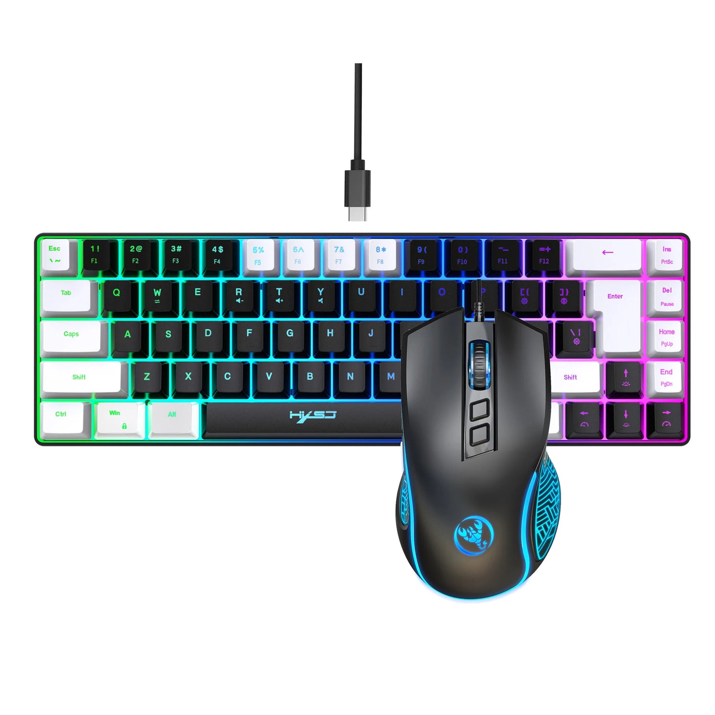 2024 mechanical feel keyboard compact RGB  gaming mouse and keyboard combos for pc gaming