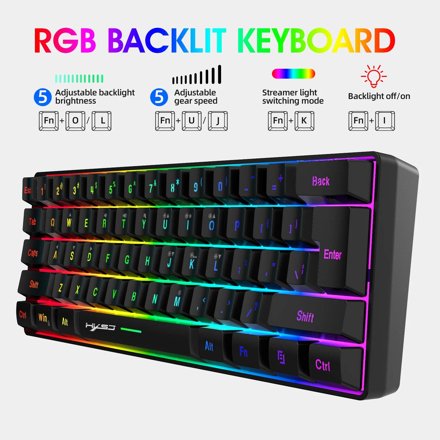 mini portable gaming keyboard and mouse combos wired keyboard ergonomic RGB backlit wireless mouse for laptop game