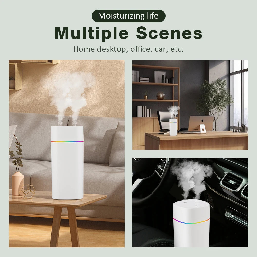 USB  Mist Sprayer  600ml  Air Humidifier Aroma Oil Diffuser Colorful Night Light
