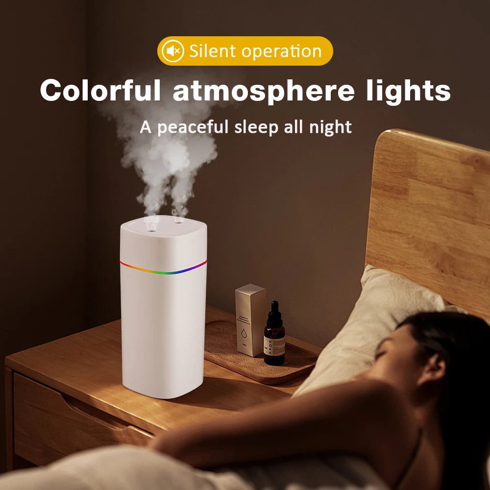 USB  Mist Sprayer  600ml  Air Humidifier Aroma Oil Diffuser Colorful Night Light