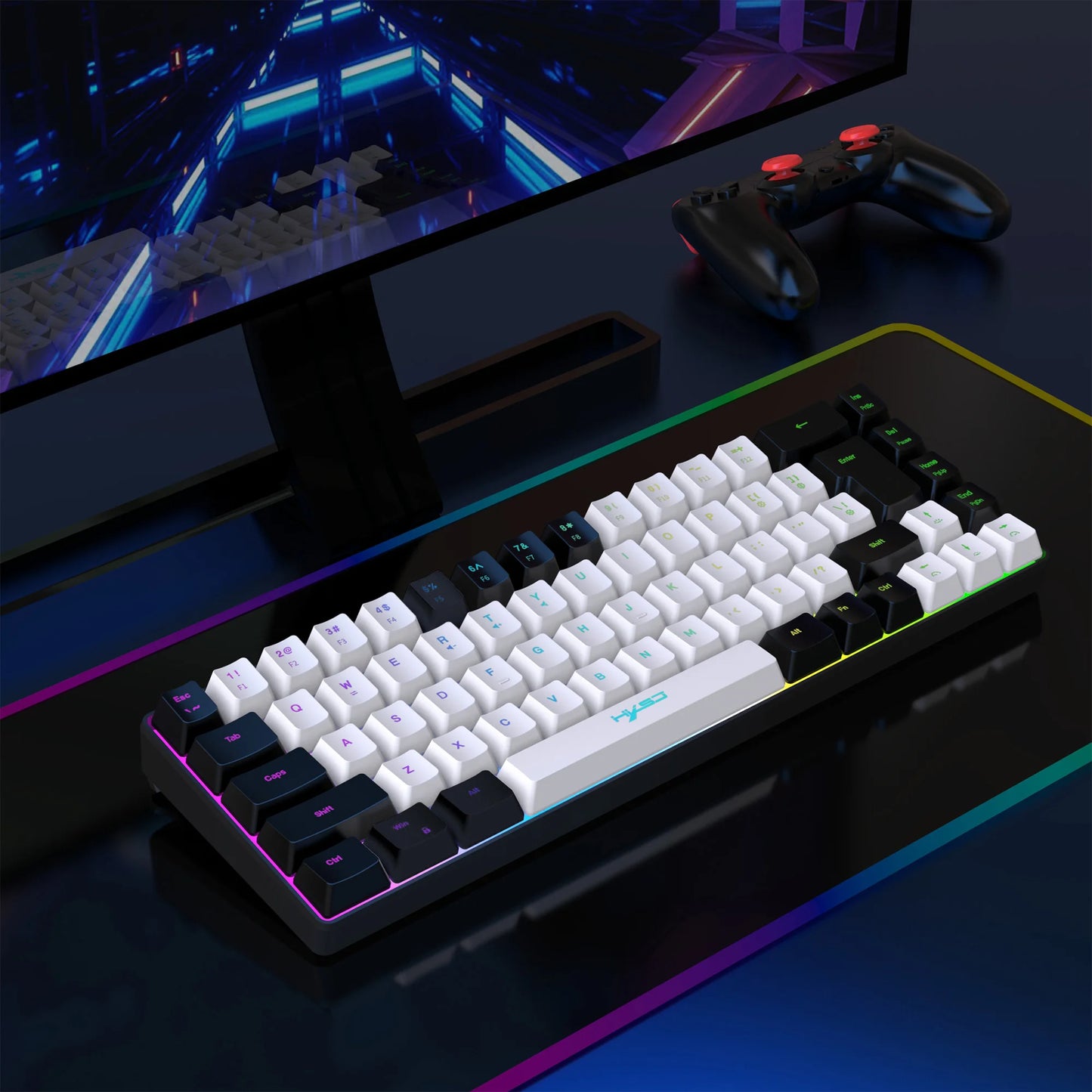 2024 mechanical feel keyboard compact RGB  gaming mouse and keyboard combos for pc gaming