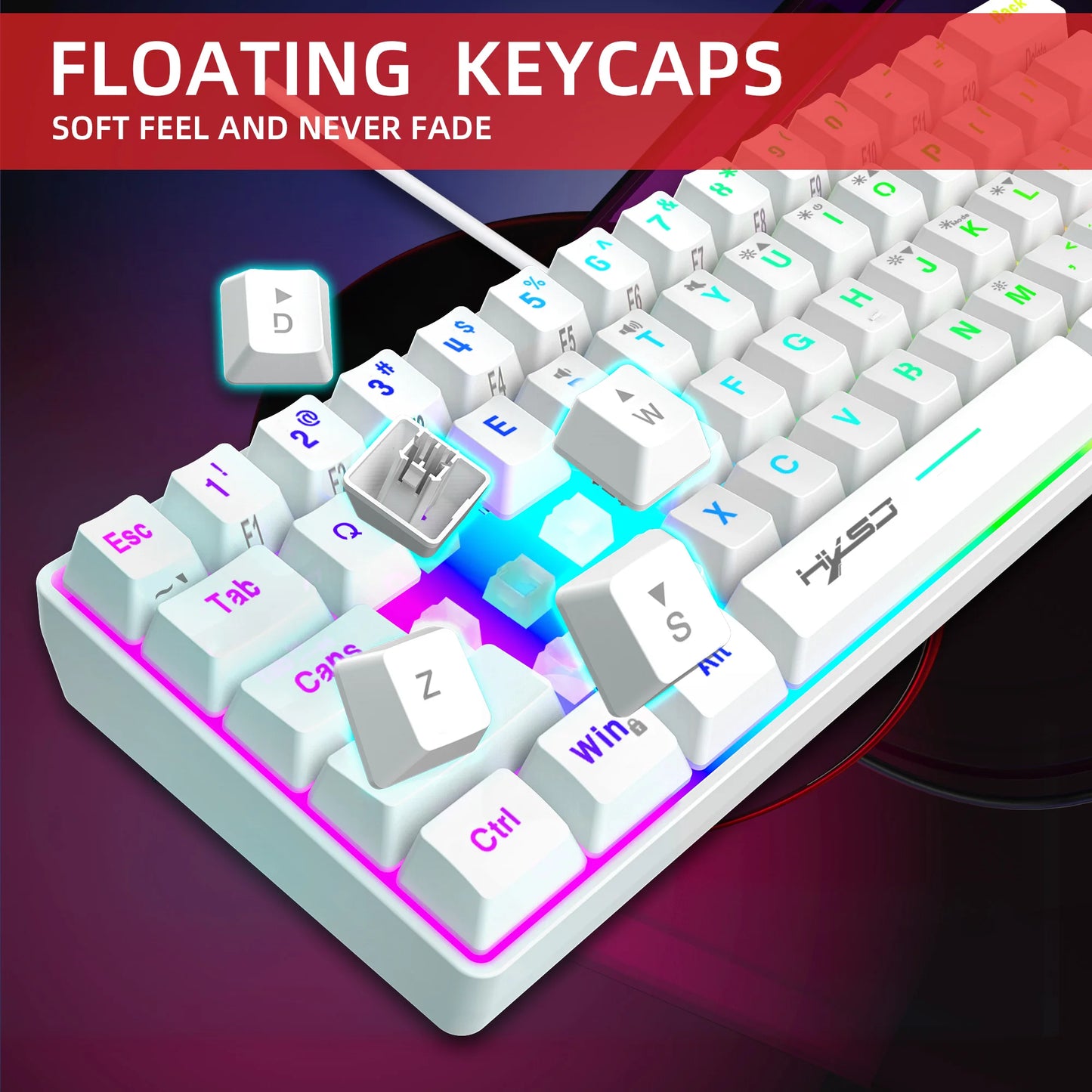 mini portable gaming keyboard and mouse combos wired keyboard ergonomic RGB backlit wireless mouse for laptop game