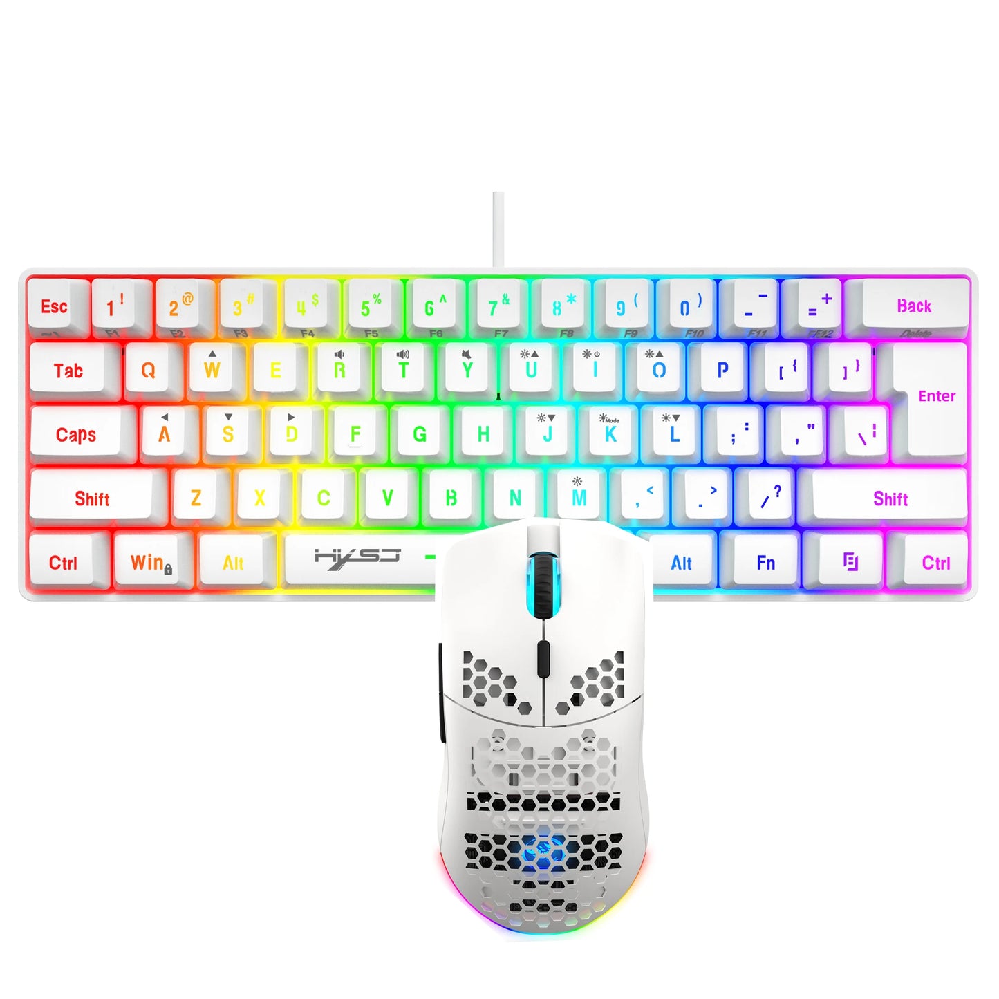 mini portable gaming keyboard and mouse combos wired keyboard ergonomic RGB backlit wireless mouse for laptop game