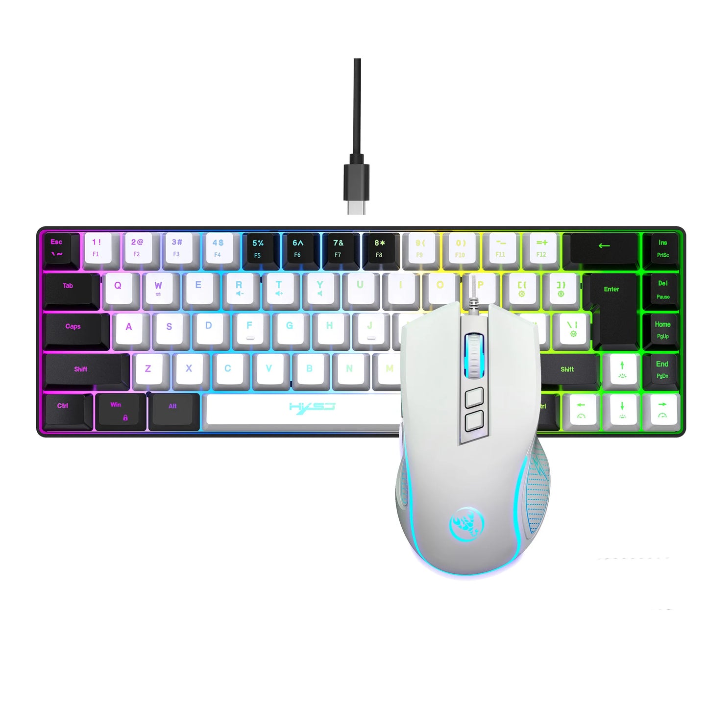 2024 mechanical feel keyboard compact RGB  gaming mouse and keyboard combos for pc gaming