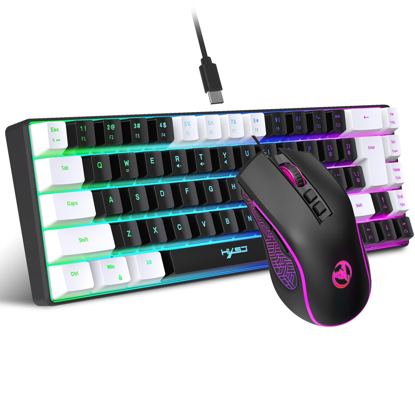 2024 mechanical feel keyboard compact RGB  gaming mouse and keyboard combos for pc gaming